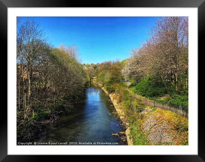 The river Kelvin at Maryhill, Glasgow Framed Mounted Print by yvonne & paul carroll