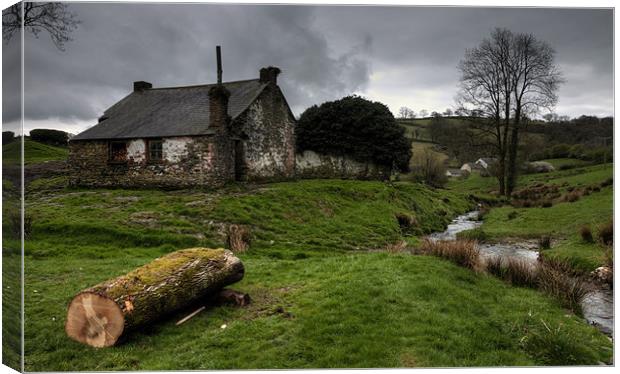 Welsh cottage in the valley Canvas Print by Rob Hawkins