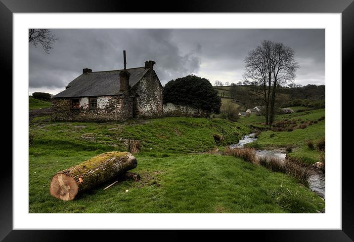 Welsh cottage in the valley Framed Mounted Print by Rob Hawkins