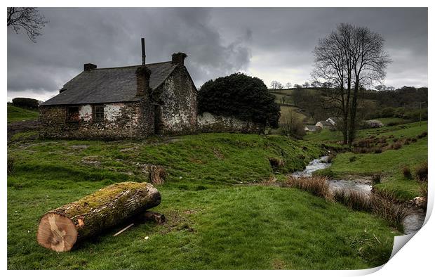 Welsh cottage in the valley Print by Rob Hawkins