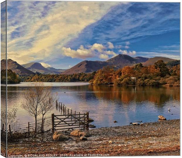 "Blue reflections Derwentwater" Canvas Print by ROS RIDLEY