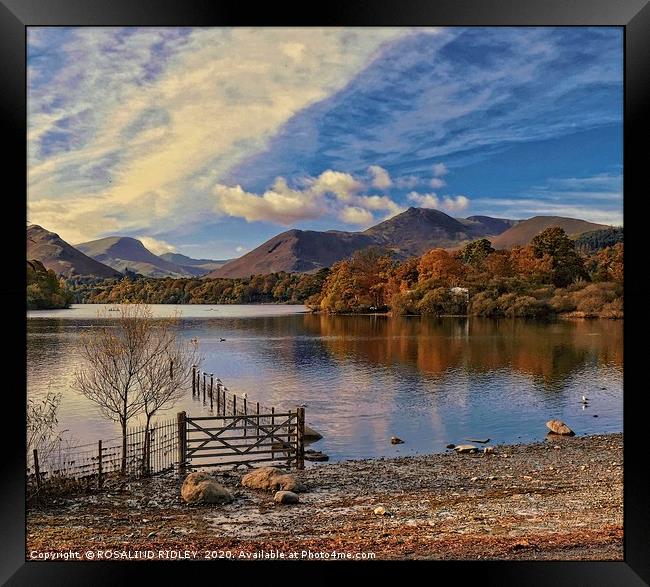 "Blue reflections Derwentwater" Framed Print by ROS RIDLEY