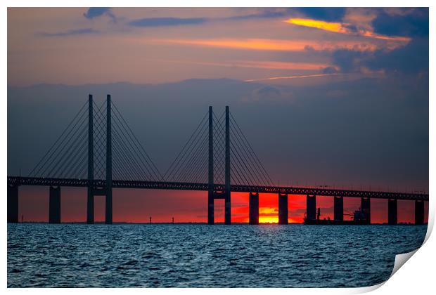 Bridge sunset Print by Jordan Jelev