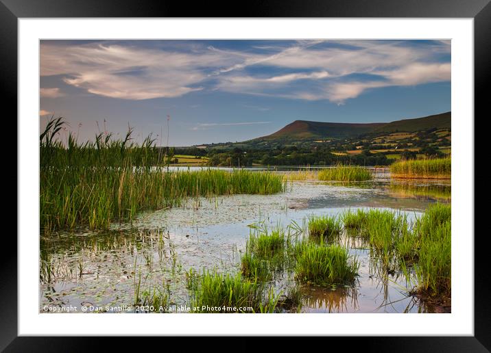 Mynydd Troed from Llangorse Lake, Brecon Beacons N Framed Mounted Print by Dan Santillo