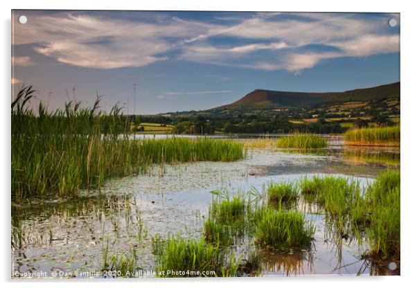 Mynydd Troed from Llangorse Lake, Brecon Beacons N Acrylic by Dan Santillo