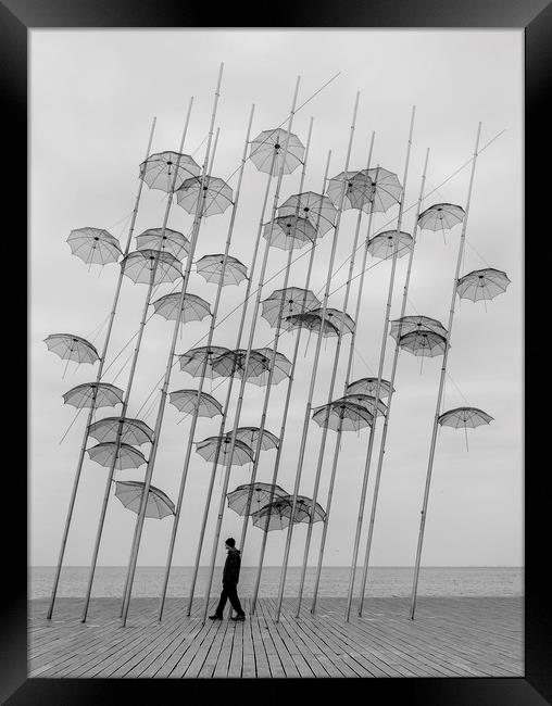 So Many Umbrellas Framed Print by Caroline Claye