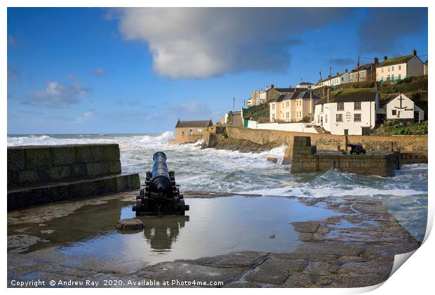 Canon at Porthleven Print by Andrew Ray