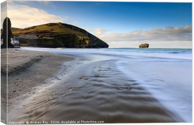 River mouth at Portreath Canvas Print by Andrew Ray