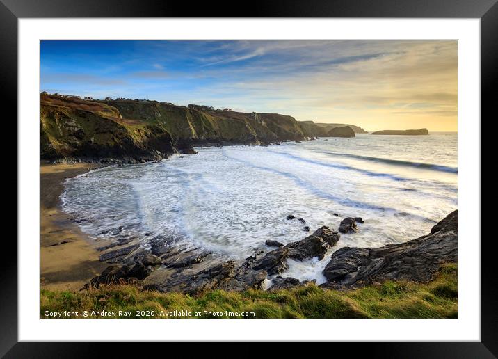 Polurrian Cove Framed Mounted Print by Andrew Ray