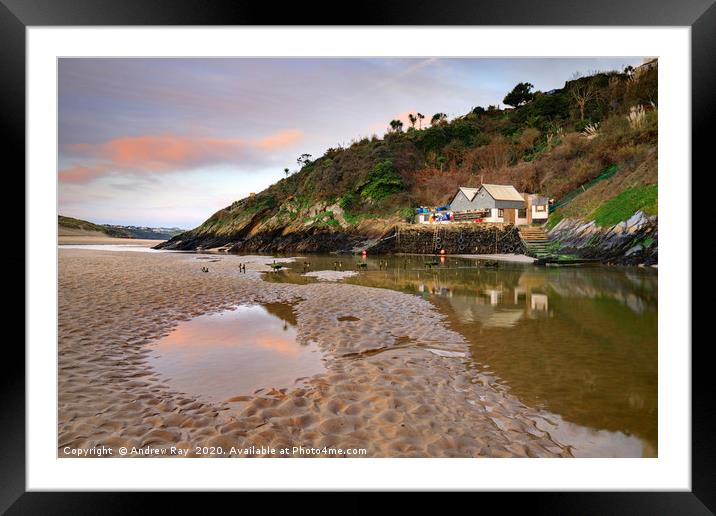 Boathouse reflections (The Gannel) Framed Mounted Print by Andrew Ray