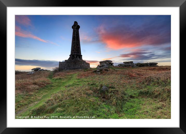 Sunrise at the Bassett  Monument Framed Mounted Print by Andrew Ray