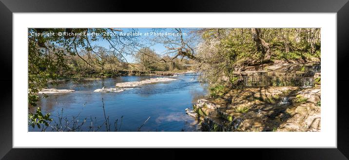 Whorlton Beck Meets The River Tees Panorama Framed Mounted Print by Richard Laidler