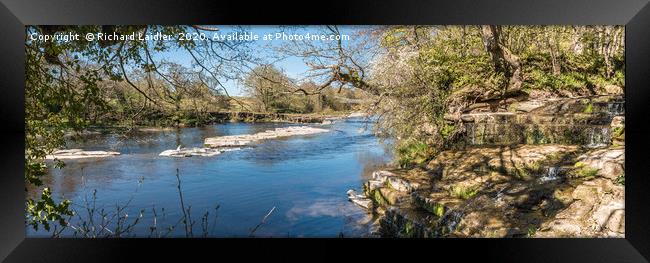 Whorlton Beck Meets The River Tees Panorama Framed Print by Richard Laidler