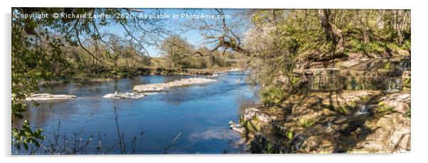 Whorlton Beck Meets The River Tees Panorama Acrylic by Richard Laidler