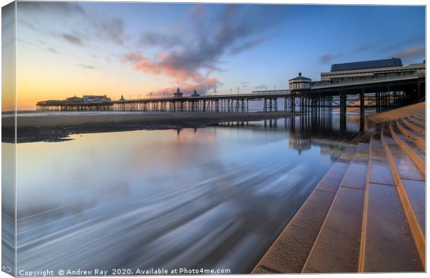 Sunset over Blackpool's North Pier Canvas Print by Andrew Ray