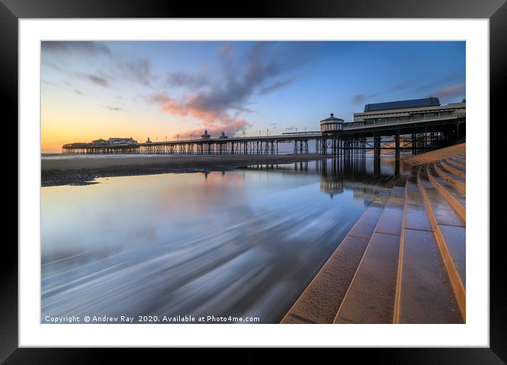 Sunset over Blackpool's North Pier Framed Mounted Print by Andrew Ray