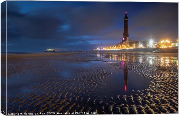 Sand ripples on Blackpool Beach Canvas Print by Andrew Ray