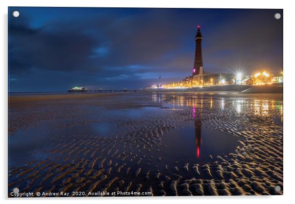 Sand ripples on Blackpool Beach Acrylic by Andrew Ray