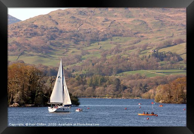 Sailing on Windermere Framed Print by Paul Clifton