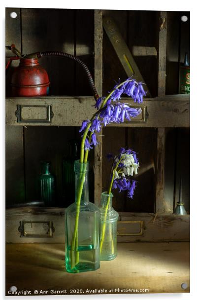 Bluebells in the Workshop Acrylic by Ann Garrett