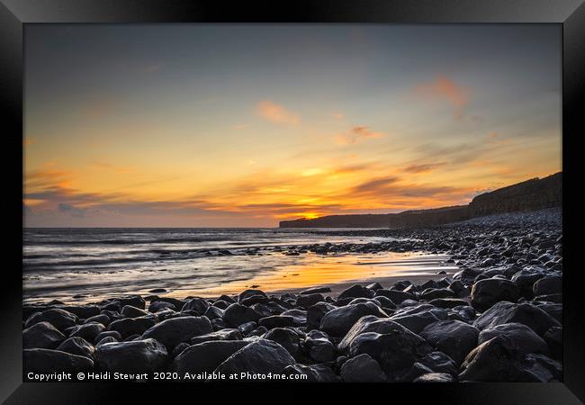 Llantwit Major Beach at Sunset Framed Print by Heidi Stewart