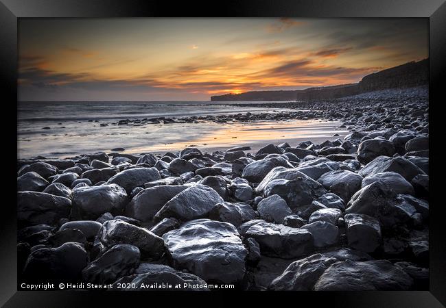 Glamorgan Heritage Coast at Sunset Framed Print by Heidi Stewart