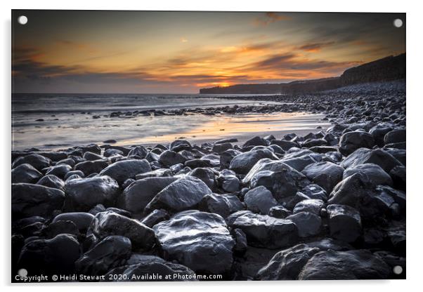 Glamorgan Heritage Coast at Sunset Acrylic by Heidi Stewart
