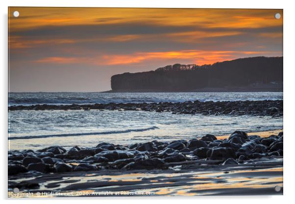 Glamorgan Heritage Coast at Sunset Acrylic by Heidi Stewart