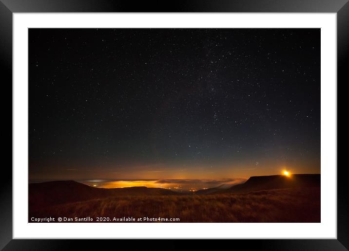 Moonrise with Fan y Big, Brecon Beacons National P Framed Mounted Print by Dan Santillo