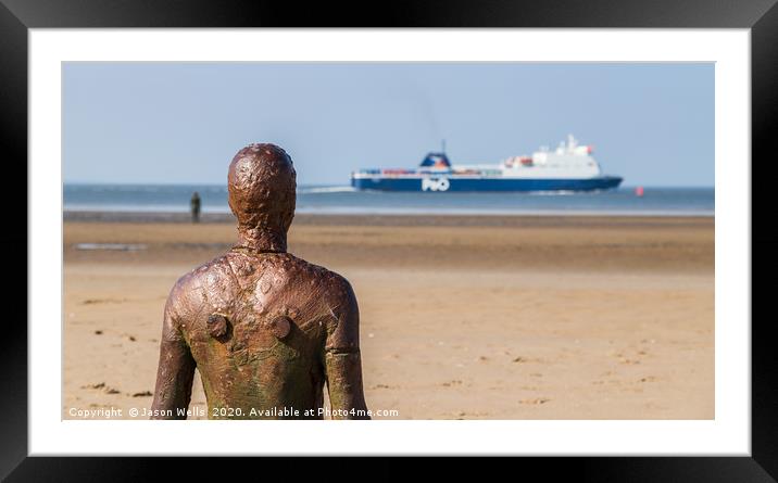 Iron Man watches a ferry pass by Framed Mounted Print by Jason Wells