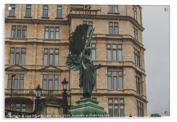 Angel of Peace Statue Acrylic by Eduardo Vieira