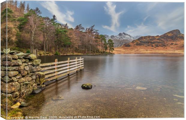 Blea Tarn reservoir Canvas Print by Marcia Reay