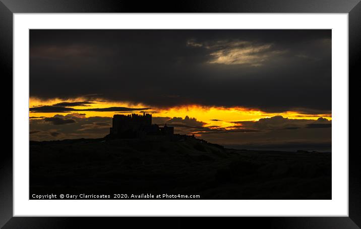 An Evening at Bamburgh Framed Mounted Print by Gary Clarricoates