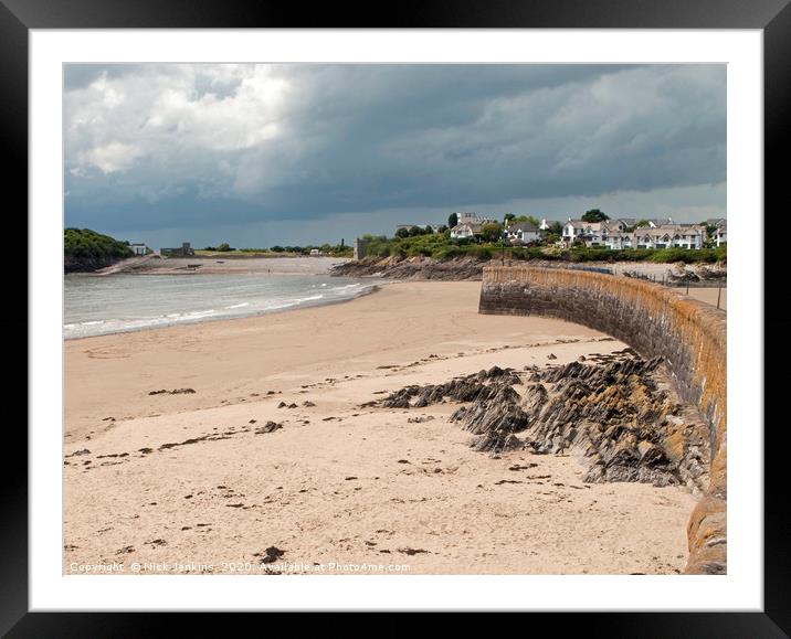 Watch House Point and Beach Barry South Wales Framed Mounted Print by Nick Jenkins