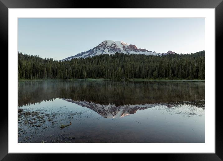Sunrise at Reflection Lake Framed Mounted Print by Belinda Greb
