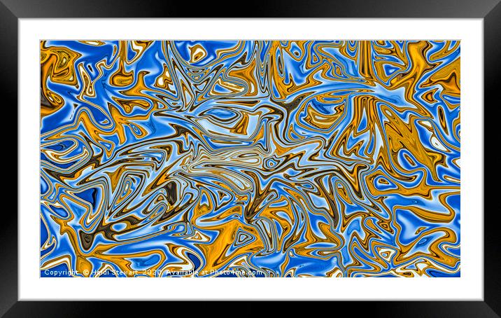 Blue and Yellow Framed Mounted Print by Heidi Stewart