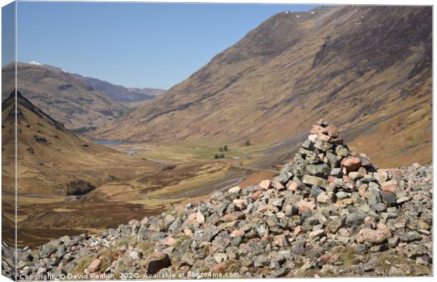 stone cairn in Glencoe, the Highlands of Scotland  Canvas Print by Photogold Prints
