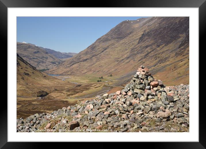 stone cairn in Glencoe, the Highlands of Scotland  Framed Mounted Print by Photogold Prints