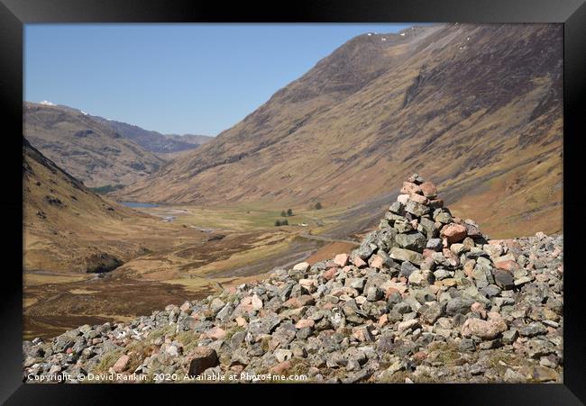 stone cairn in Glencoe, the Highlands of Scotland  Framed Print by Photogold Prints