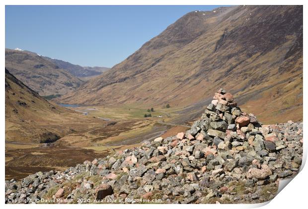 stone cairn in Glencoe, the Highlands of Scotland  Print by Photogold Prints