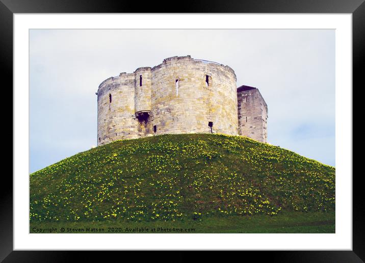 Clifford's Tower Framed Mounted Print by Steven Watson