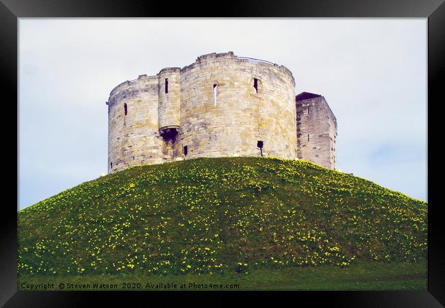 Clifford's Tower Framed Print by Steven Watson