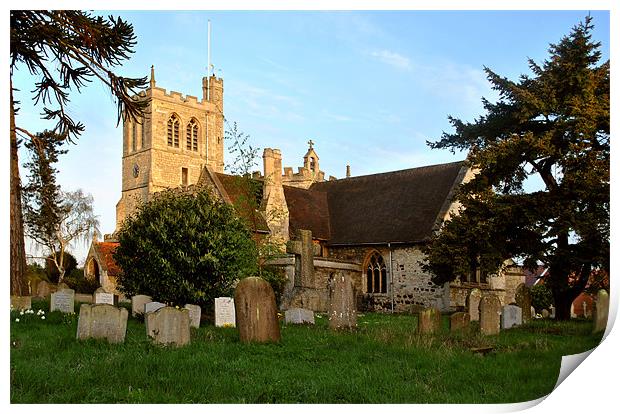 Church of St Peter and St Paul, Wingrave Print by graham young