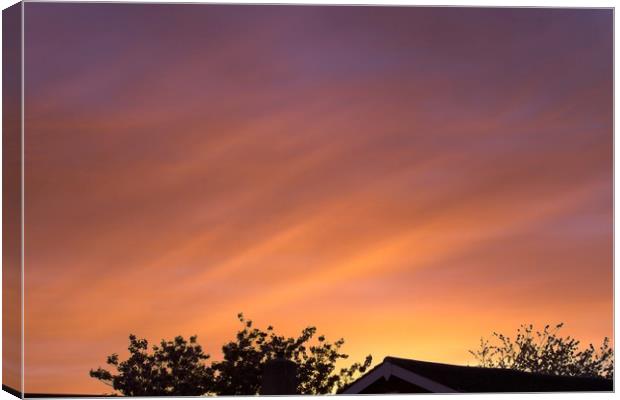 Tranquil Sunset over Spring Rooftops Canvas Print by Rob Cole