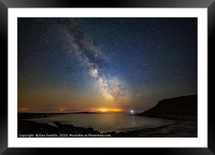Port Eynon Bay and the Milky Way, Gower Framed Mounted Print by Dan Santillo