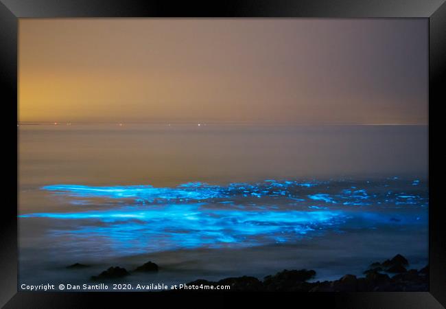 Bioluminescent plankton, Port Eynon Bay, Gower Framed Print by Dan Santillo