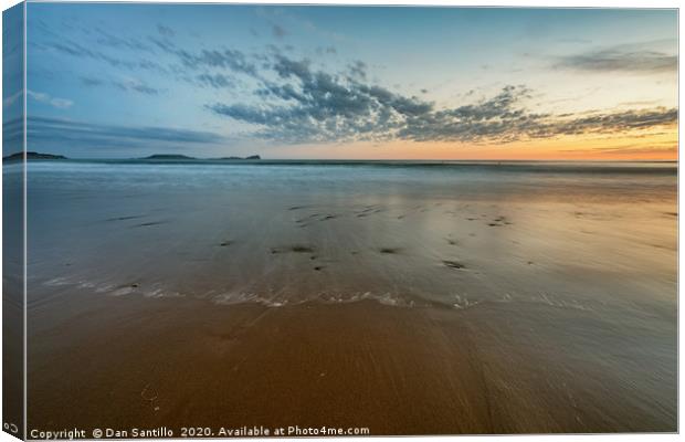 Worms Head from Llangennith, Gower  Canvas Print by Dan Santillo