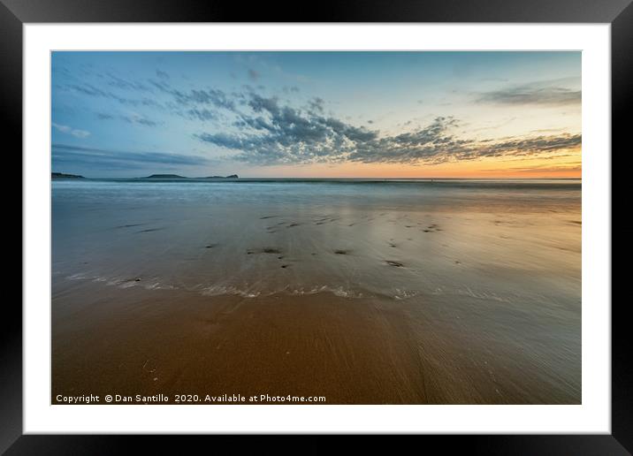 Worms Head from Llangennith, Gower  Framed Mounted Print by Dan Santillo