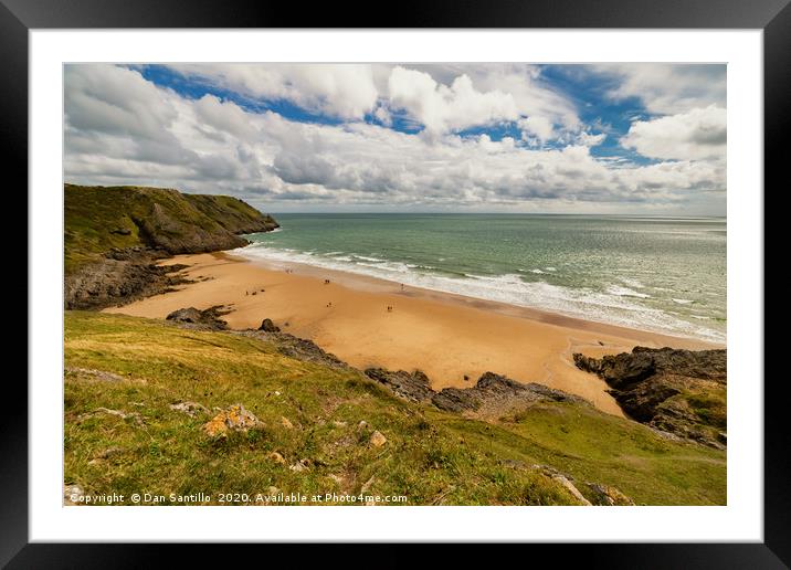 Pobbles Beach, Gower, Wales Framed Mounted Print by Dan Santillo