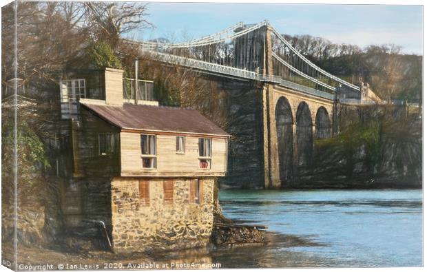 The Menai Suspension Bridge Canvas Print by Ian Lewis